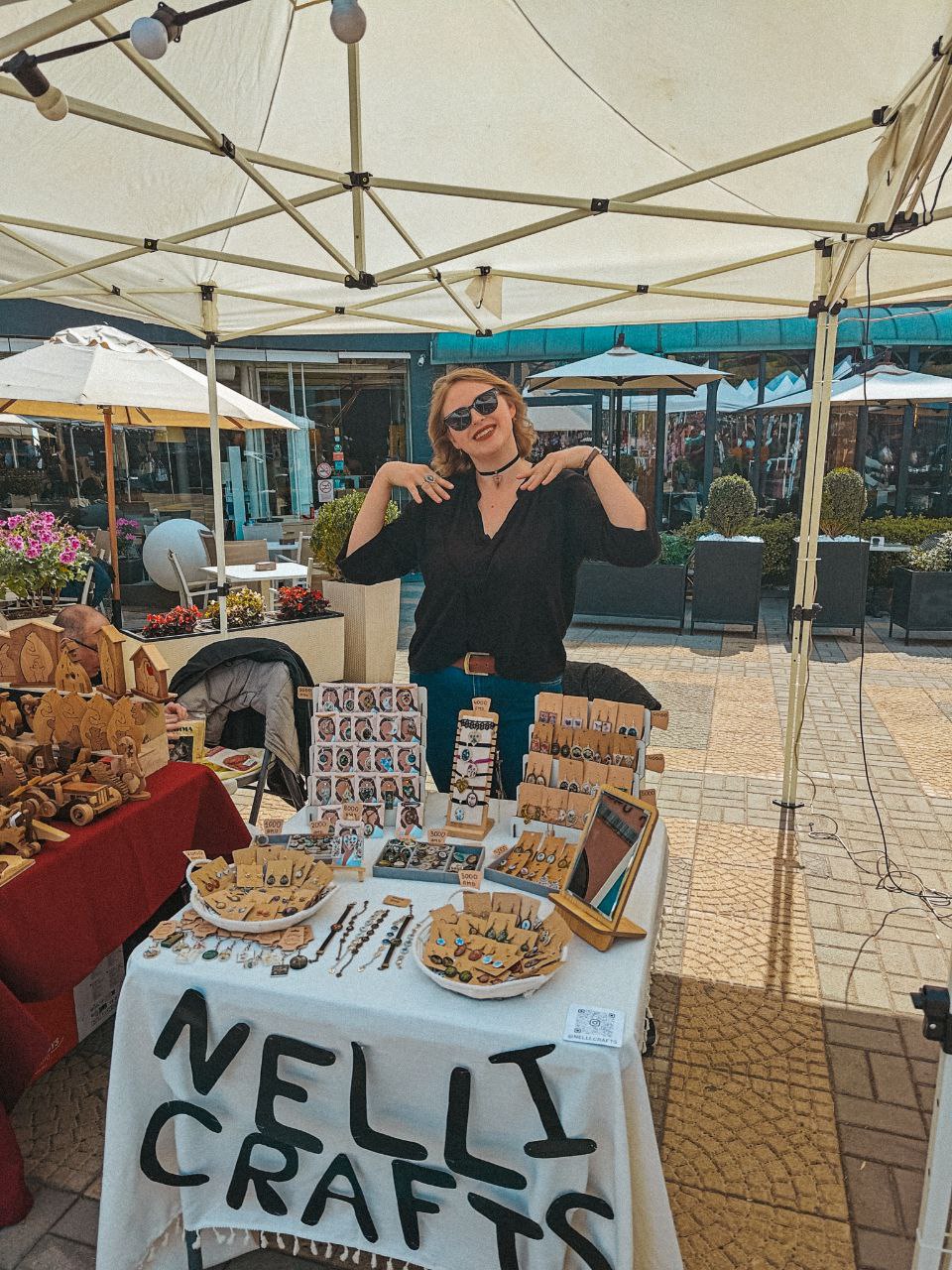 Nelli working on jewelry